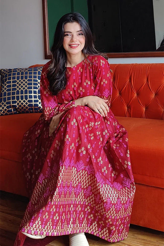 Picture of Zeek - Maroon 2 Color Maxi - D206 - Available at Raja Sahib