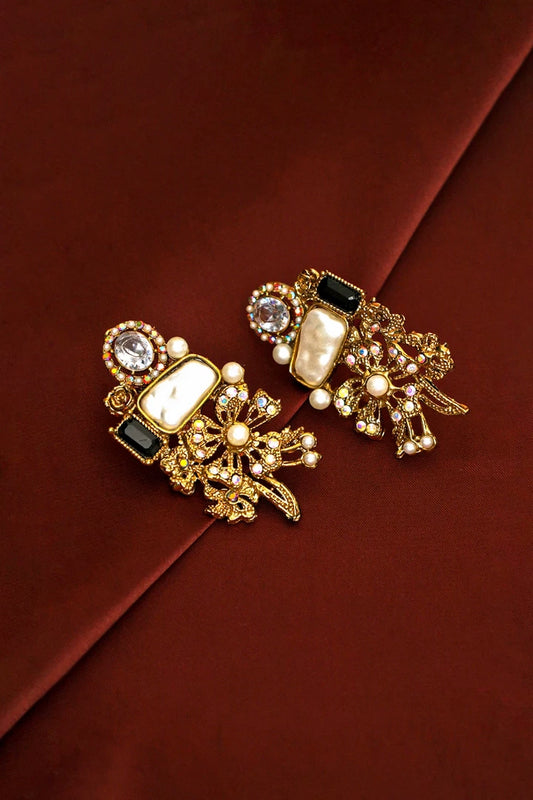 Picture of Zehnaz - Ottoman Pearl Majesty Earrings - Available at Raja Sahib