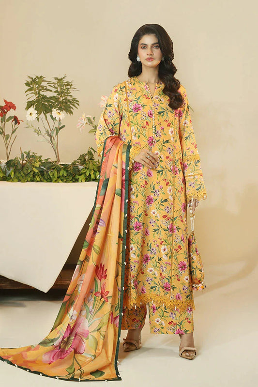 Picture of Ziara - Medow Fressia - Unstitched - 3 PC - Elina - Available at Raja Sahib