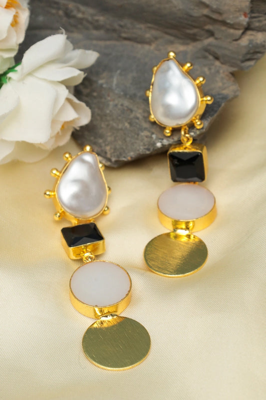 Picture of Zehnaz - Baroque Elegance Drop Earrings - Available at Raja Sahib