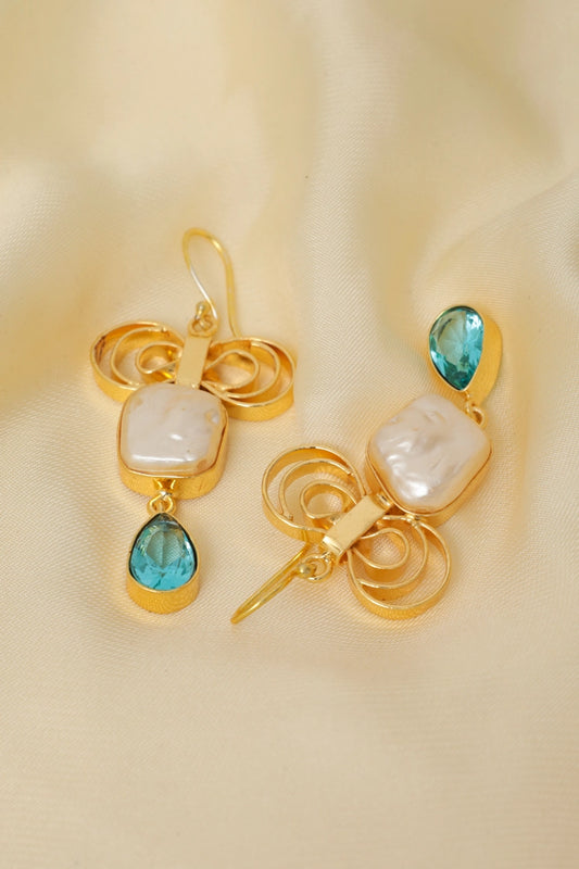 Picture of Zehnaz - Baroque Pearl Drop Earrings - Available at Raja Sahib