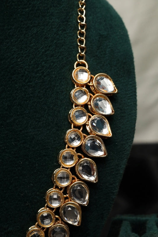 Picture of Zehnaz - Gold-Plated Kundan Necklace Set with Matching Earrings - Available at Raja Sahib