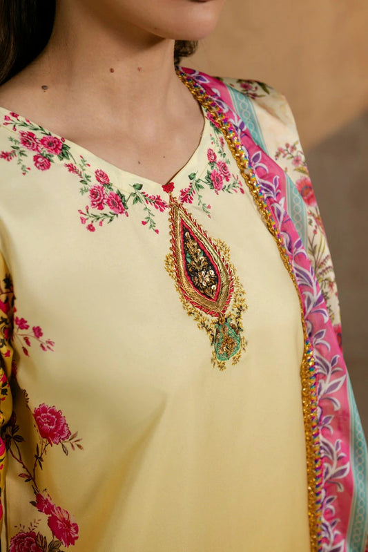 Picture of Zehnaz - Printed Swiss Silk Set - 3 Piece - Dazzel - Available at Raja Sahib