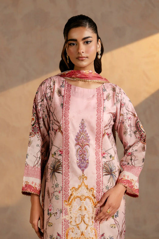 Picture of Zehnaz - Printed Swiss Silk - 3 Piece - Rose Merry - Available at Raja Sahib