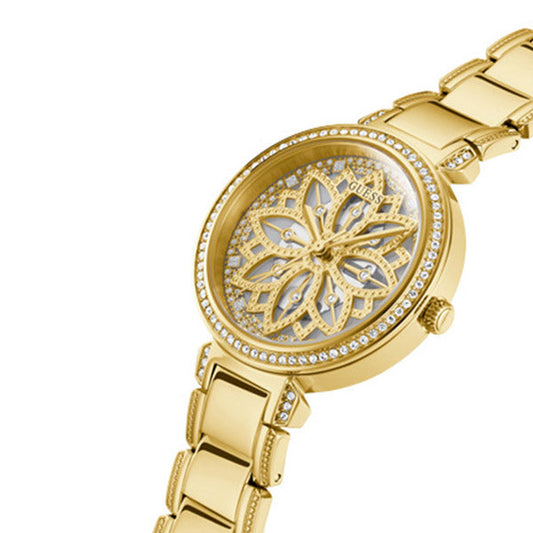 Picture of Guess Lily Gold Stainless Steel Gold Dial Quartz Watch for Ladies - GW0528L2 - Available at Raja Sahib