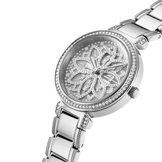 Picture of Guess Lily Silver Stainless Steel Silver Dial Quartz Watch for Ladies - GW0528L1 - Available at Raja Sahib