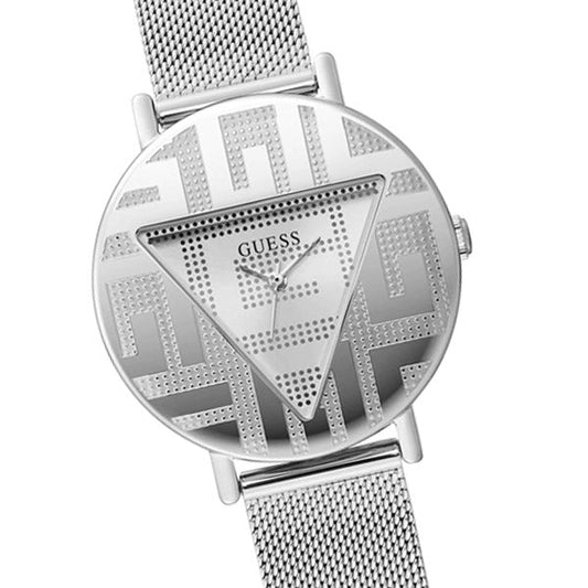 Picture of Guess Iconic Silver Mesh Bracelet Silver Dial Quartz Watch for Ladies - GW0527L1 - Available at Raja Sahib