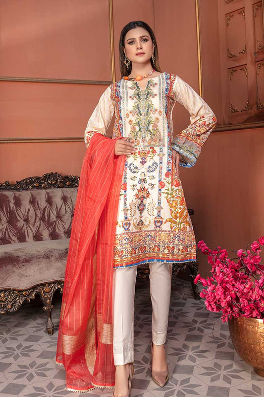 Picture of Ellena - Embroidered Jacquard 3-PC Suit - Available at Raja Sahib