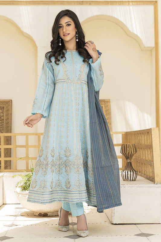 Picture of Ellena - 3-PC Stitched Paper Cotton Suit - Available at Raja Sahib