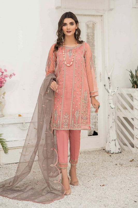 Picture of Ellena - 3-PC Stitched Cotton Net Suit - Available at Raja Sahib