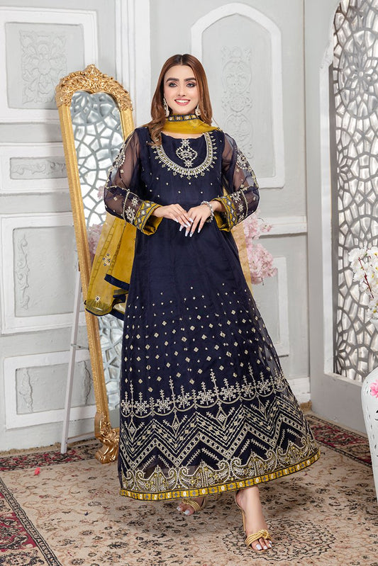 Picture of Ellena - Fancy Embroidered Organza 3-PC Suit - Available at Raja Sahib