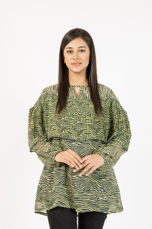 Picture of Ellena - 100% Cotton Belted Top - Available at Raja Sahib