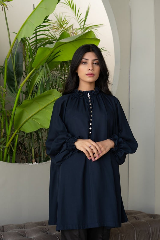 Picture of Ellena - Solid Color Georgette Top - Available at Raja Sahib