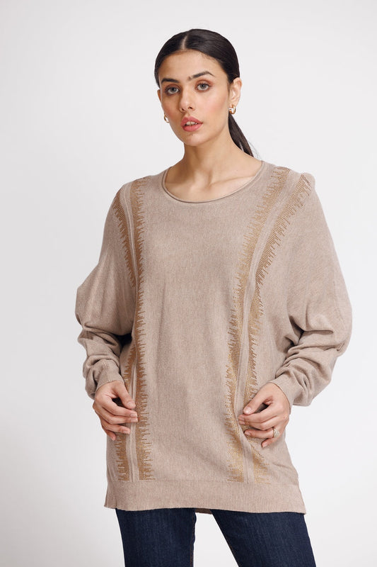 Picture of Ellena - Round Neck Pullover Sweater - Available at Raja Sahib