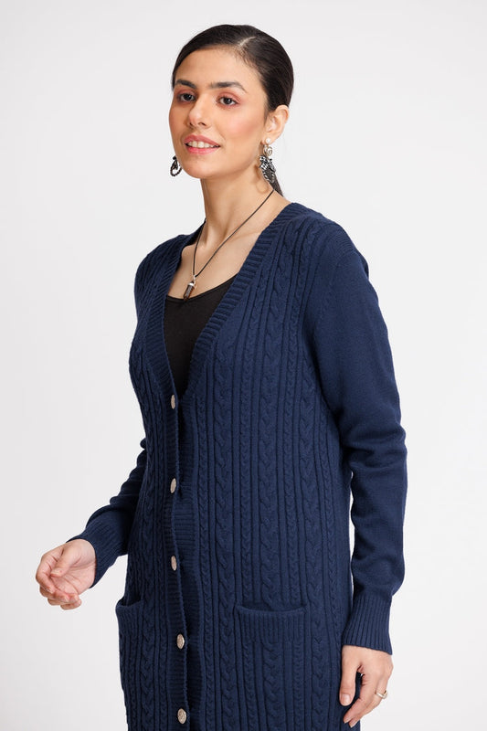 Picture of Ellena - V-Neck Cardigan Sweater - Available at Raja Sahib