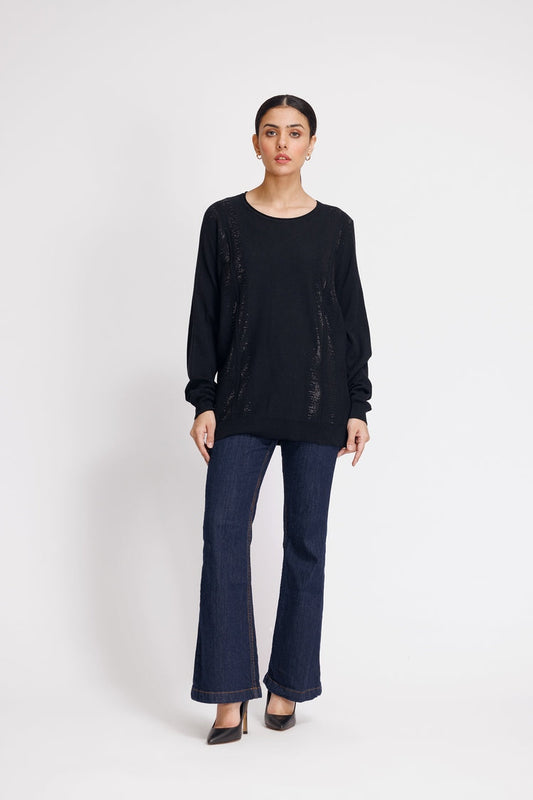 Picture of Ellena - Round Neck Pullover Sweater - Available at Raja Sahib