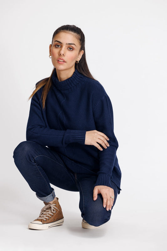 Picture of Ellena - Turtle Neck Pullover Sweater - Available at Raja Sahib