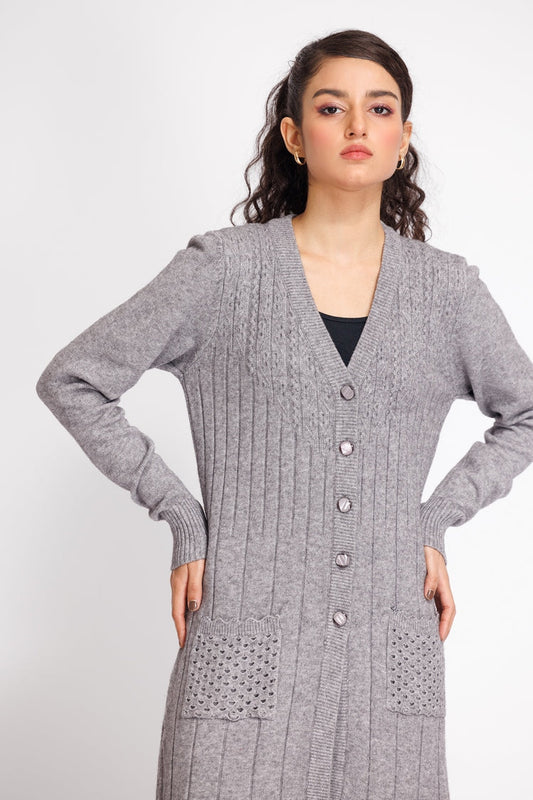 Picture of Ellena - V-Neck Cardigan Sweater - Available at Raja Sahib