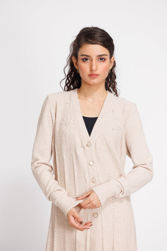 Picture of Ellena - V-Neck Cardigan Sweater - Available at Raja Sahib