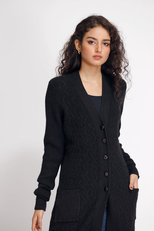 Picture of Ellena - V-Neck Cardigan Sweater - Available at Raja Sahib