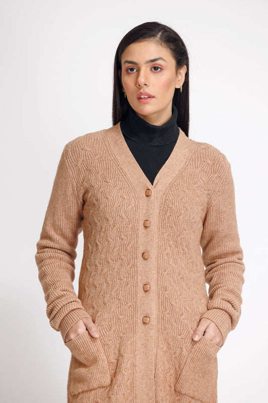 Picture of Ellena - V-Neck Cardigan Sweater - Available at Raja Sahib