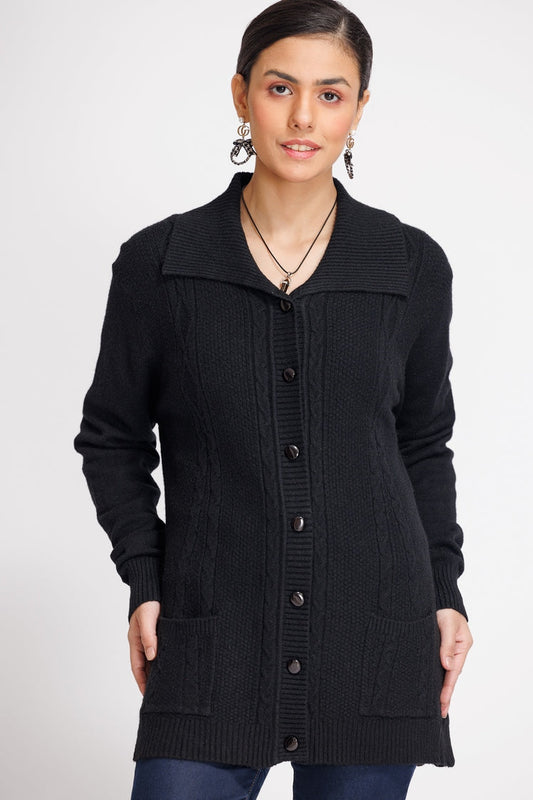 Picture of Ellena - V-Neck Cardigan Sweater - Available at Raja Sahib