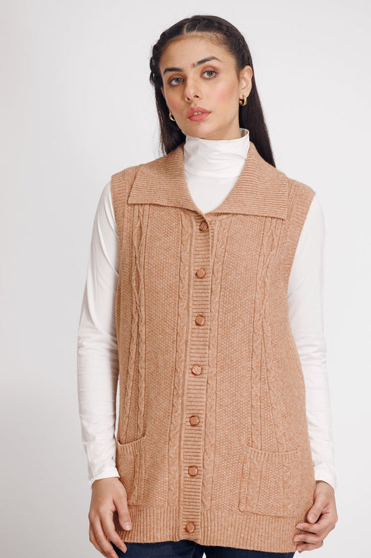 Picture of Ellena - V-Neck Cardigan Sweater - Available at Raja Sahib