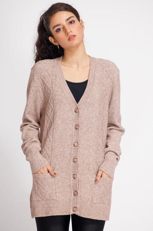 Picture of Ellena - V-Neck Cardigan Sweater - Available at Raja Sahib