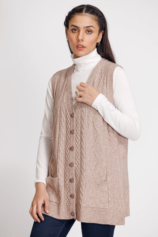 Picture of Ellena - V-Neck Cardigan Sweater - Available at Raja Sahib