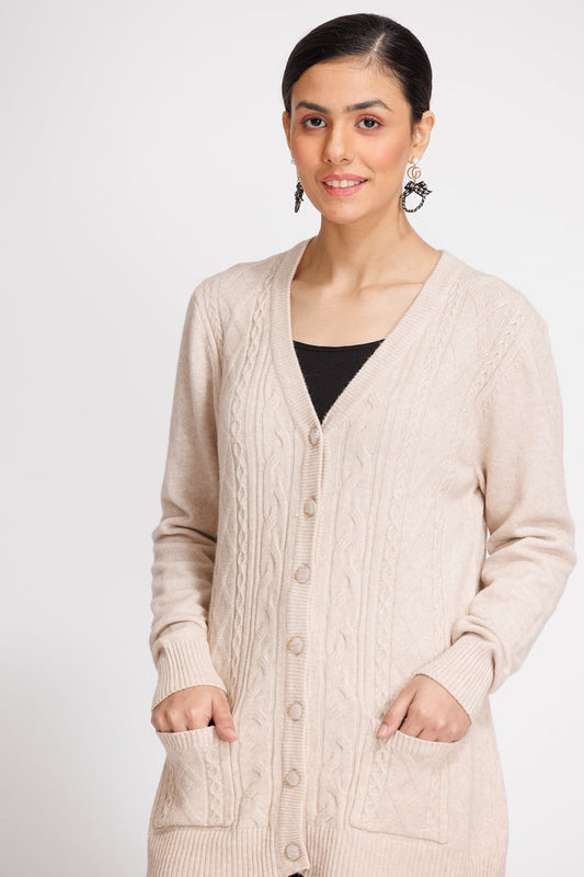 Picture of Ellena - V-Neck Cardigan Sweater - Available at Raja Sahib