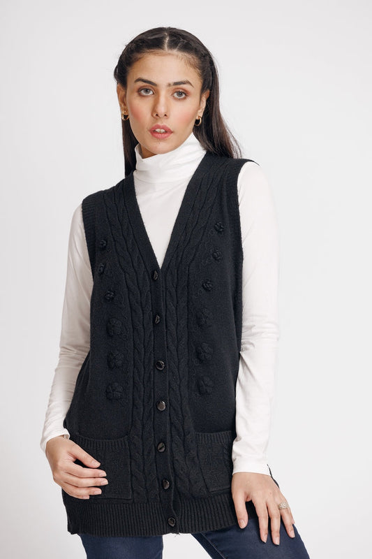 Picture of Ellena - V-Neck Cardigan Sweater - Available at Raja Sahib