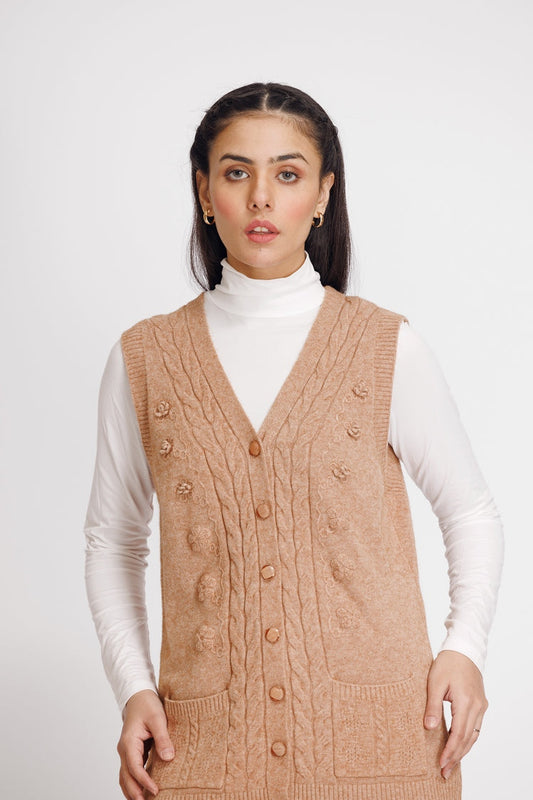 Picture of Ellena - V-Neck Cardigan Sweater - Available at Raja Sahib