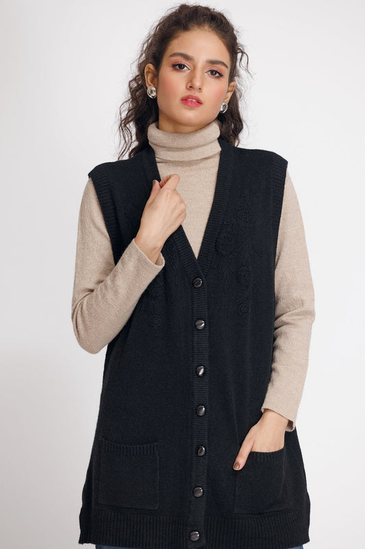 Picture of Ellena - V-Neck Cardigan Sweater - Available at Raja Sahib