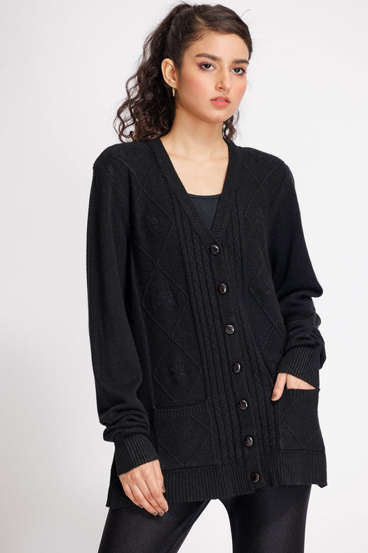 Picture of Ellena - V-Neck Cardigan Sweater - Available at Raja Sahib