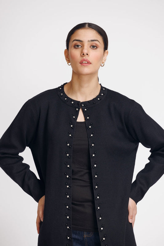 Picture of Ellena - Round Neck Cardigan Sweater - Available at Raja Sahib
