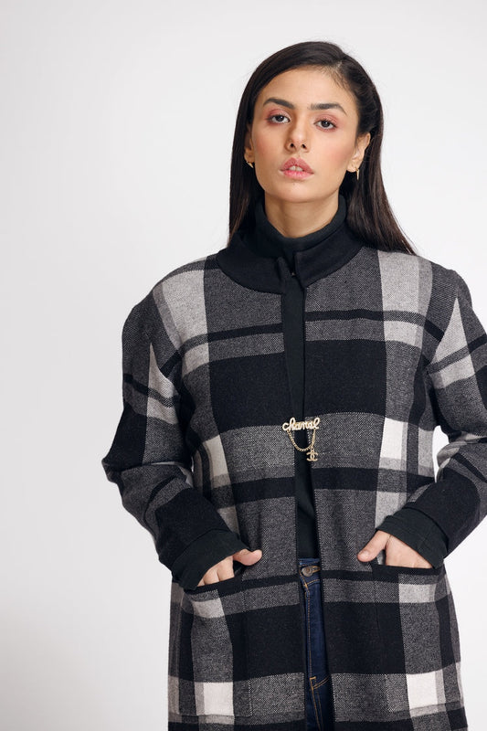 Picture of Ellena - Round Neck Cardigan Sweater - Available at Raja Sahib