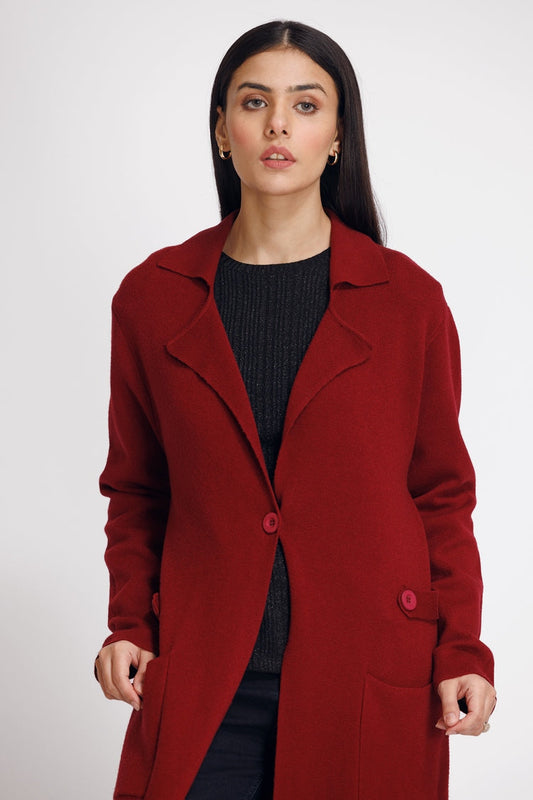 Picture of Ellena - V-Neck Cardigan Sweater - Available at Raja Sahib