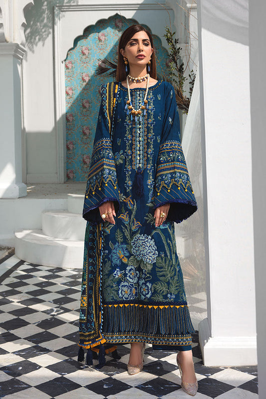 Picture of Ellena - 3-PC Unstitched Embroidered Jacquard Khaddar Suit - Available at Raja Sahib
