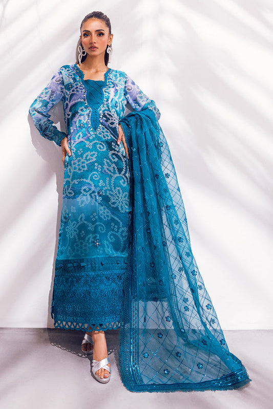 Picture of Nureh - NU2 137 Blue Charm Ballerina Embroidered & Embellished Chiffon Collection - Available at Raja Sahib