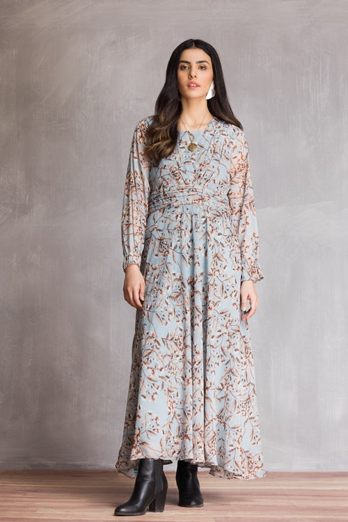 Picture of Ellena - Western Chiffon Dress - Available at Raja Sahib