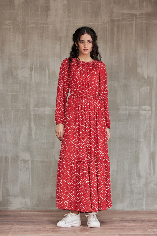 Picture of Ellena - Western Georgette Dress - Available at Raja Sahib