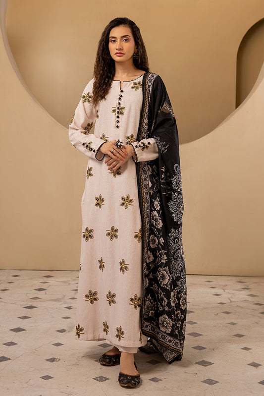 Picture of Ellena - 3-PC Stitched Embroidered Khaddar Suit - Available at Raja Sahib
