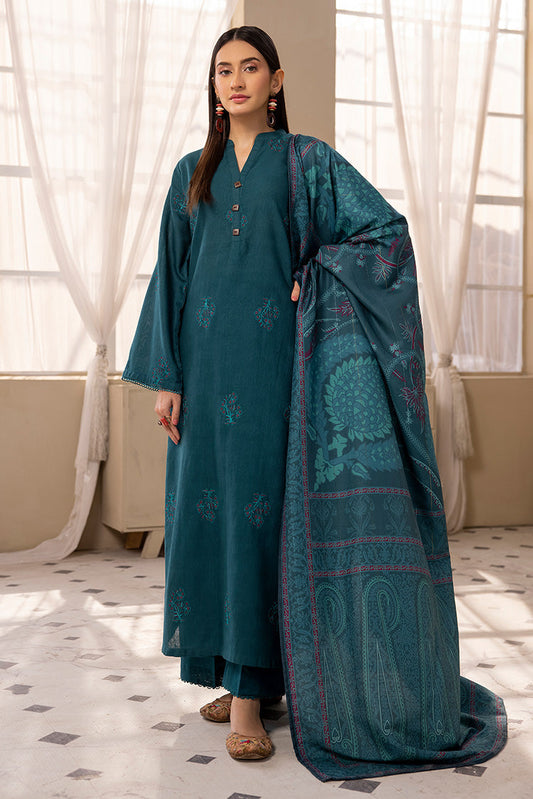 Picture of Ellena - 3-PC Stitched Embroidered Khaddar Suit - Available at Raja Sahib