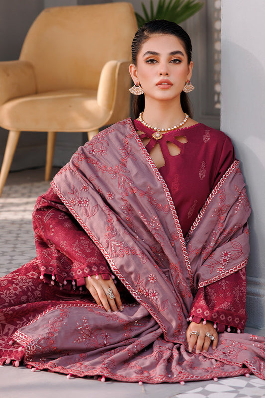 Picture of Ellena - 3-PC Unstitched Digital Printed Jacquard Suit - Available at Raja Sahib