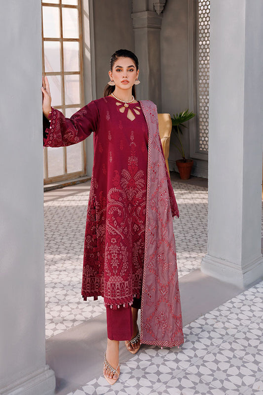 Picture of Ellena - 3-PC Unstitched Digital Printed Jacquard Suit - Available at Raja Sahib