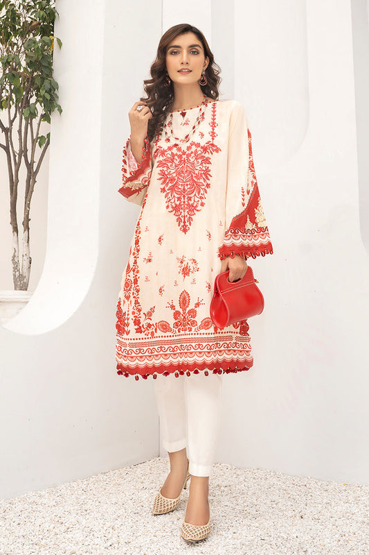 Picture of Ellena - Timeless Chic EY-L1-2-10 Embroidered Jacquard Kurti - Available at Raja Sahib