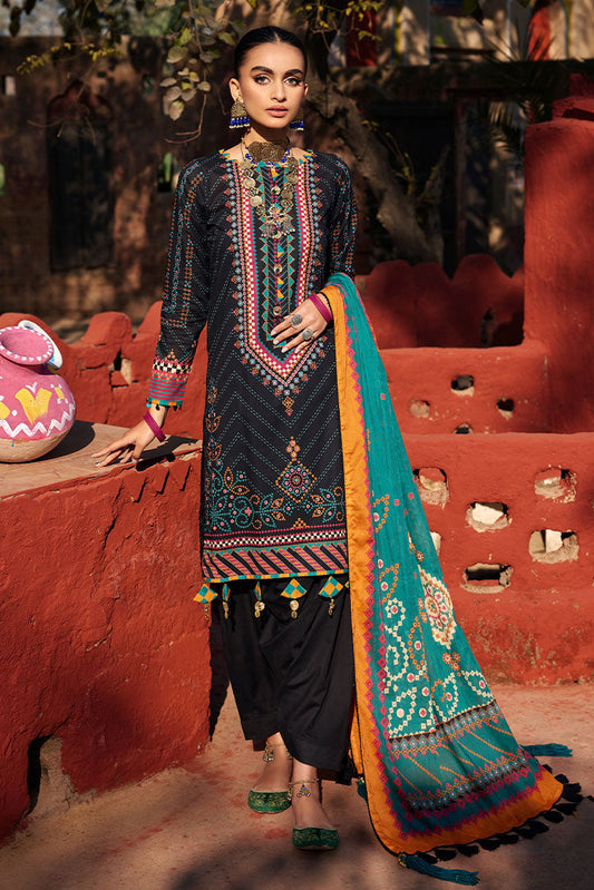 Picture of Ellena - 3-PC Unstitched Digital Printed Lawn Suit - Available at Raja Sahib