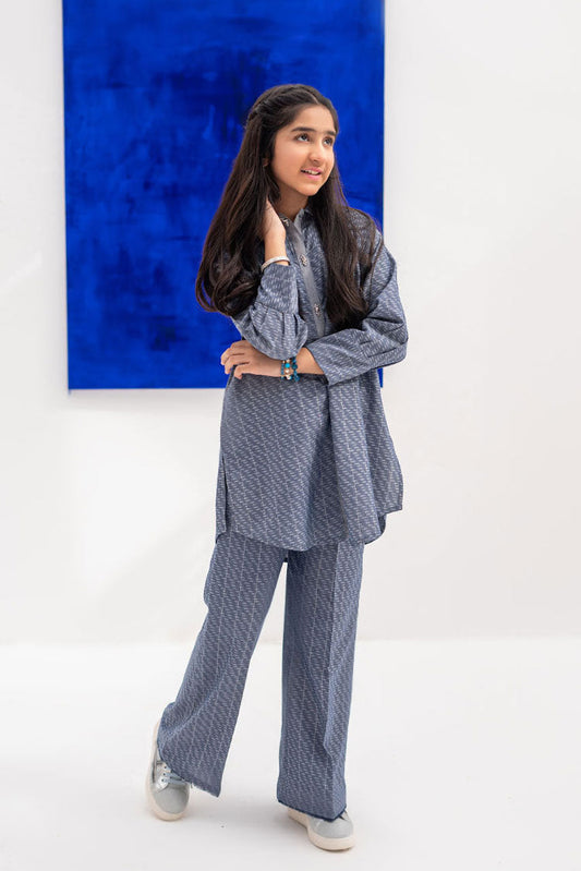 Picture of Senorita - GAC-02395 | Blue | Casual 2 Piece Suit | Denim Fabric - Available at Raja Sahib