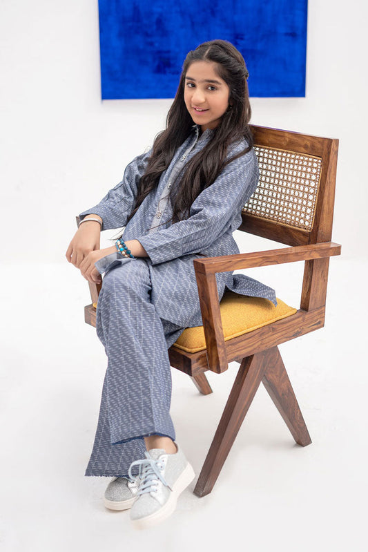 Picture of Senorita - GAC-02395 | Blue | Casual 2 Piece Suit | Denim Fabric - Available at Raja Sahib