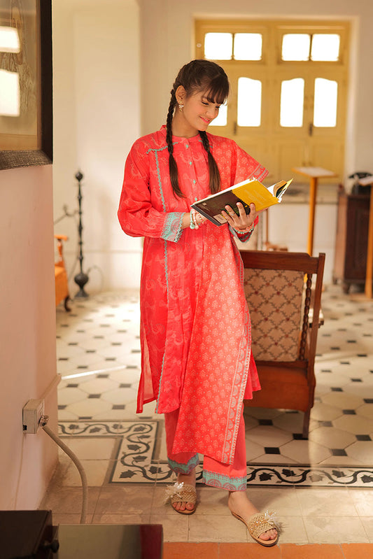Picture of Senorita - GAD-02243 | T.Pink & Multicolor | Casual 3 Piece Suit | Cotton Lawn print - Available at Raja Sahib